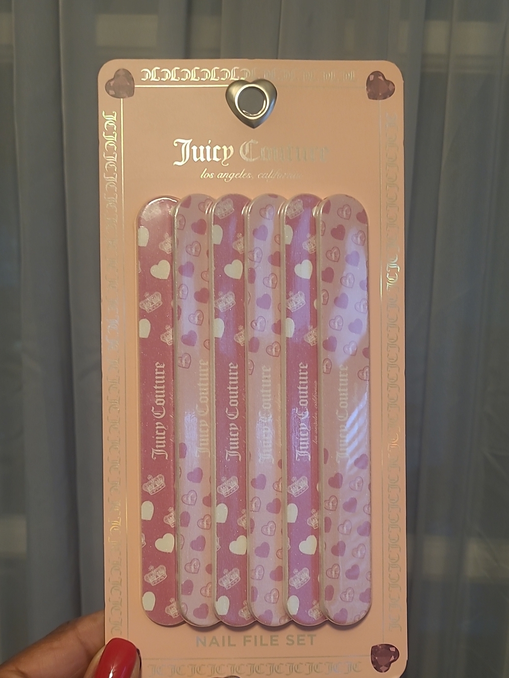 Juicy Couture Pink Heart Nail File Set - Pack of 6